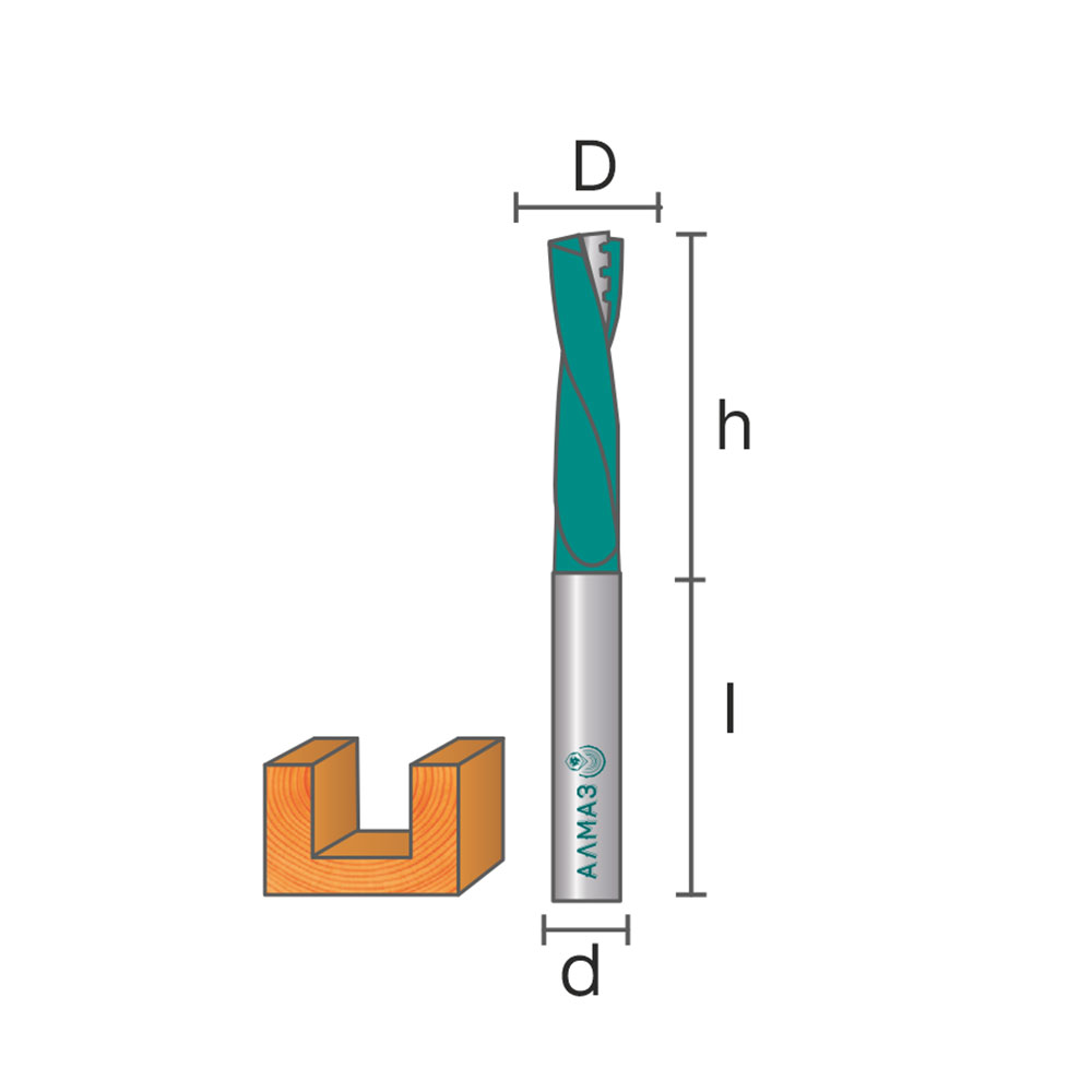 1007 Spiral Фреза пазовая прямая