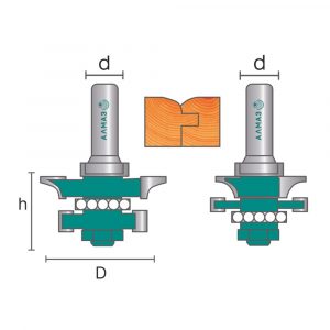 3550 set Набор фрез для изготовления вагонки